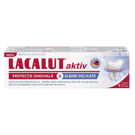 Dentifricio Lacalut Aktiv Protezione gengive e sbiancamento delicato, 75 ml, Theiss Naturwaren