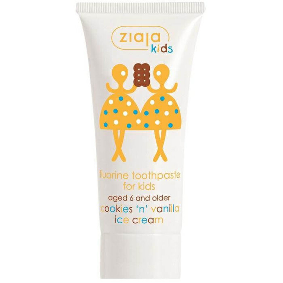 Dentifrice pour enfants au goût de gâteau et de glace à la vanille, 50 ml, Ziaja