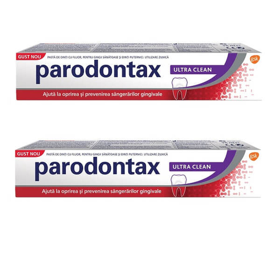 Pastă de dinți Ultra Clean Parodontax, 75 + 75 ml, Gsk