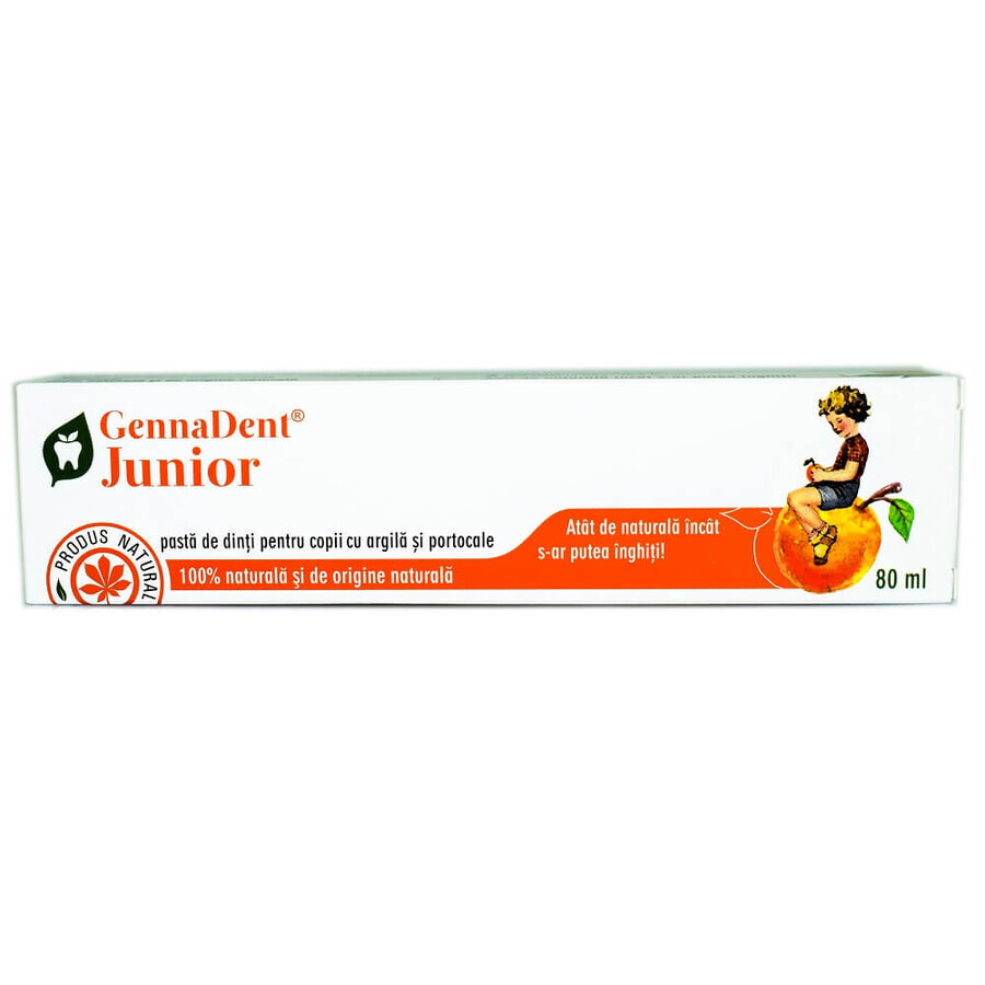 Dentifrice à l'orange GennaDent Junior, 80 ml, Vivanatura