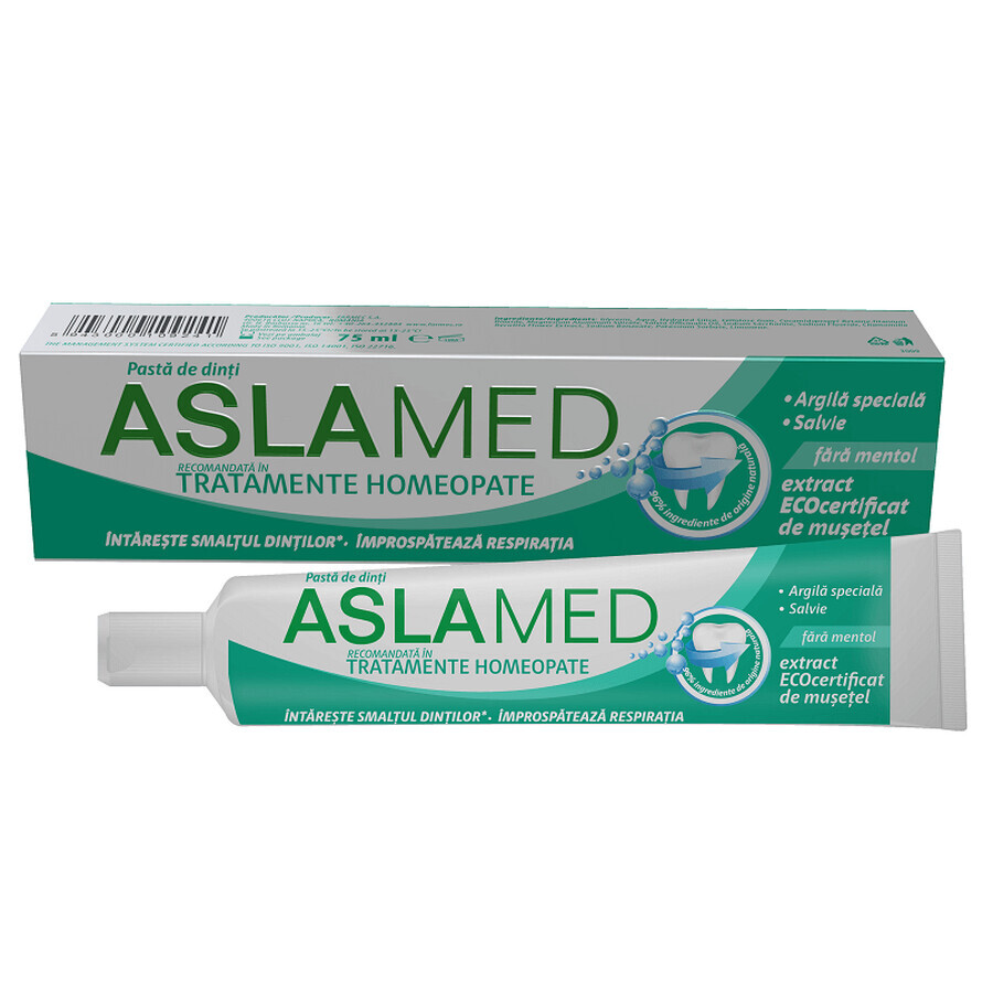 Dentifrice recommandé dans les traitements homéopathiques AslaMed, 75 ml, Farmec Évaluations