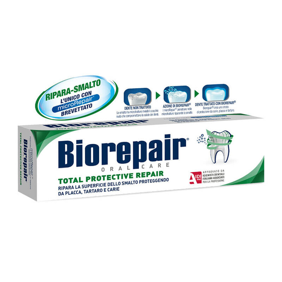 Biorepair Oral Care Plus Protezione Totale Combatte i Batteri del Cavo Orale Dentifricio 75 ml