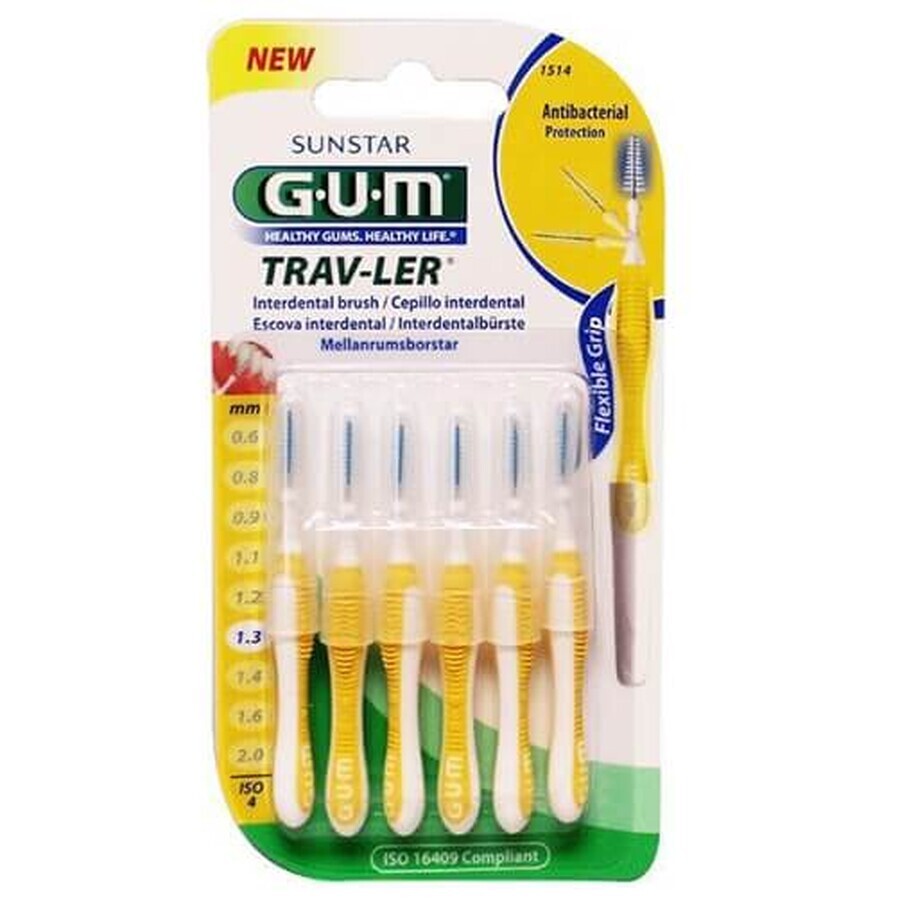 Brosses interdentaires Trav-Ler 1,3 mm, 6 pièces, Sunstar Gum