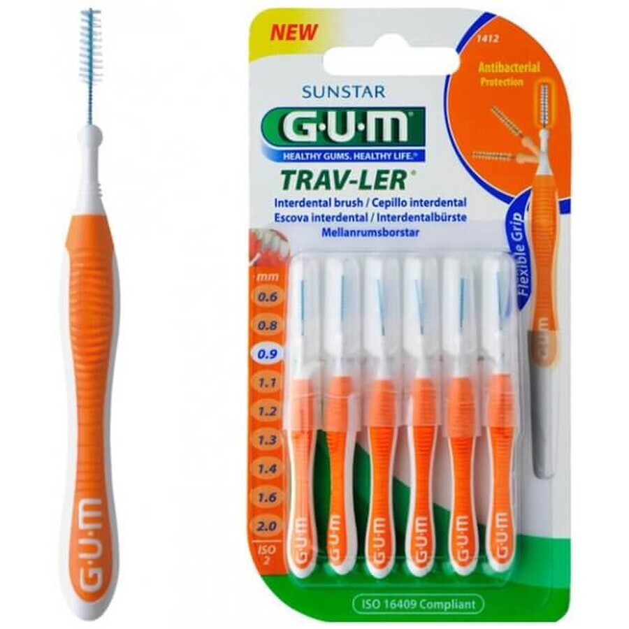 GUM Trav Ler 1412 Scovolino Interdentale 0.9 mm 6 Pezzi