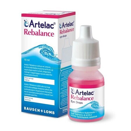 Artelac Rebalance Gocce Oculari Multidose Senza Conservanti, 10 ml, Bauch&Lomb