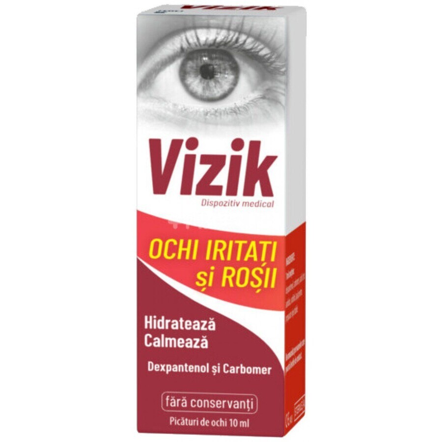 Vizik collyre pour les yeux irrités et rouges, 10 ml, Zdrovit