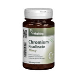Picolinate de chrome 200 mcg, 100 comprimés, VitaKing