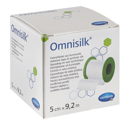 Patch hypoallergénique sur support de soie avec bords dentelés Omnisilk (900420) , 5cmx9.2m, Hartmann