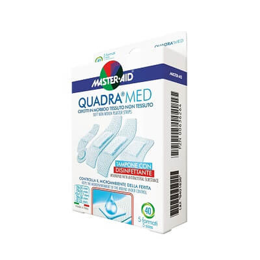 Quadra Med Master-Aid patchs pour peau sensible, 40 pièces, Pietrasanta Pharma