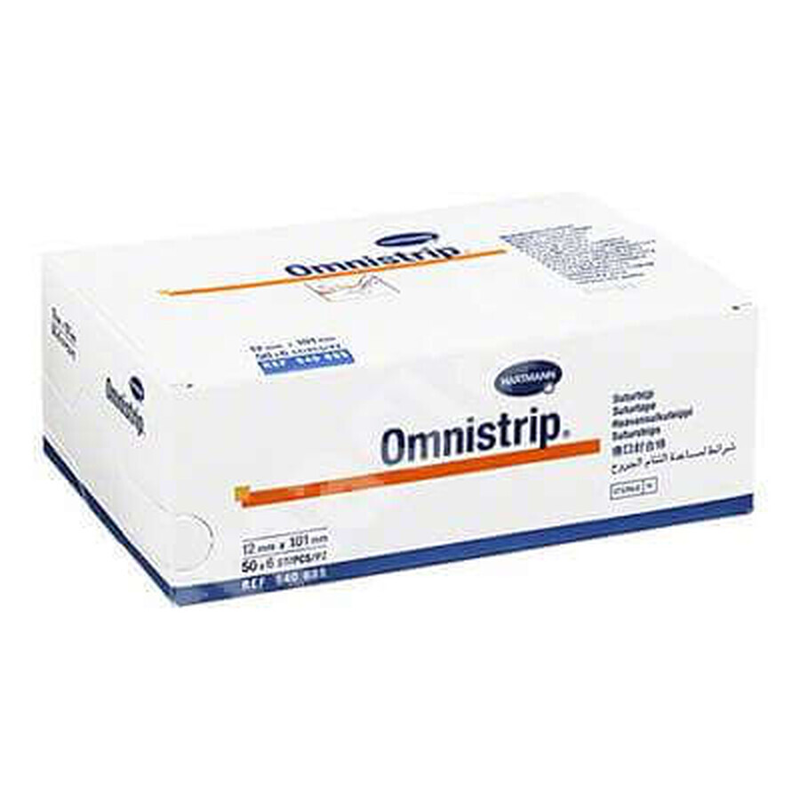 Plasturi sub formă de stripuri sterile Omnistrip (540685), 12x101 mm, 50x6 bucăți, Hartmann