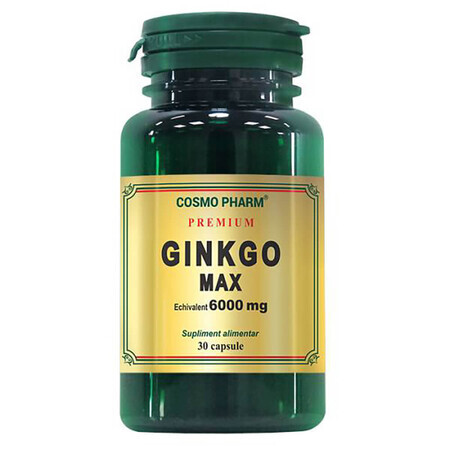 Premium Ginkgo Max 6000 mg, 30 gélules, Cosmopharm