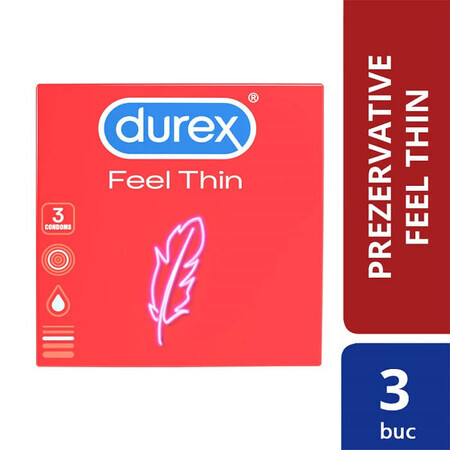 Préservatif Feel Thin, 3 pièces, Durex