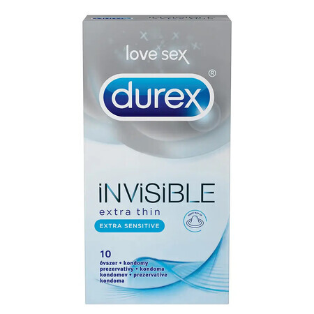 Préservatif Invisible Extra Fin Extra Sensible, 10 pièces, Durex