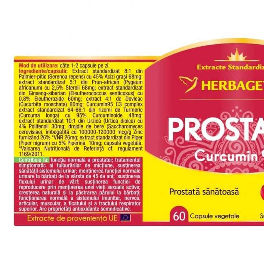 Prostate Curcumin95, 120 gélules, Herbagetica