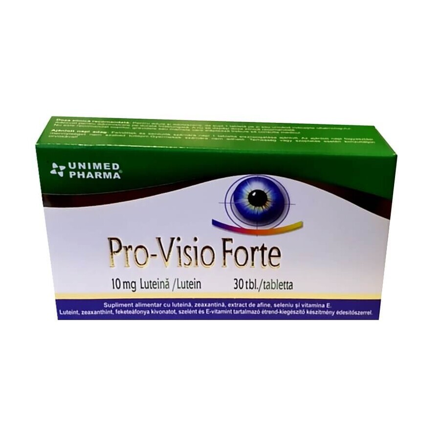 Pro-Visio Forte 10mg lutéine, 30 comprimés, Unimed Pharma
