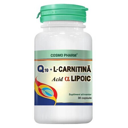 Q10+L-Carnitine et Acide Lipoïque, 30 gélules, Cosmopharm