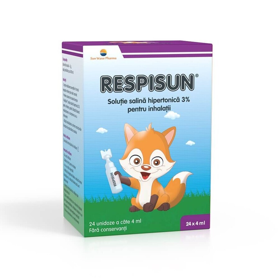 Respisun solution saline hypertonique 3%, 24 doses, Sun Wave Pharma