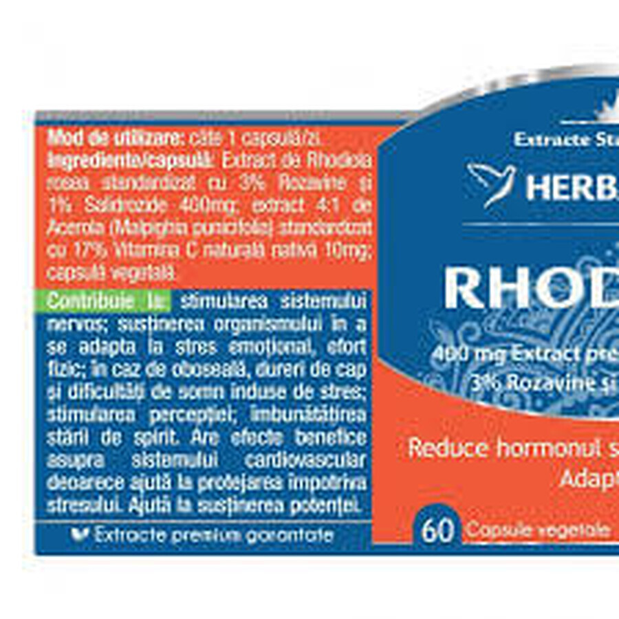 Rhodiola, 120 capsule, Herbagetica 