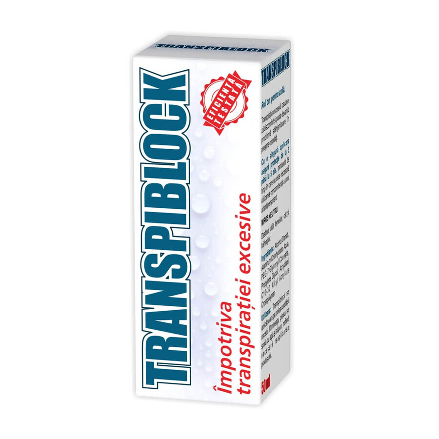 Transpiblock roll-on contre la transpiration excessive, 50 ml, Zdrovit