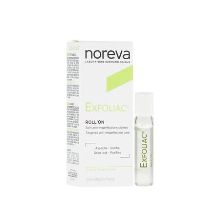 Noreva Exfoliac Roll-on pour le soin des taches anti-imperfections, 5 ml
