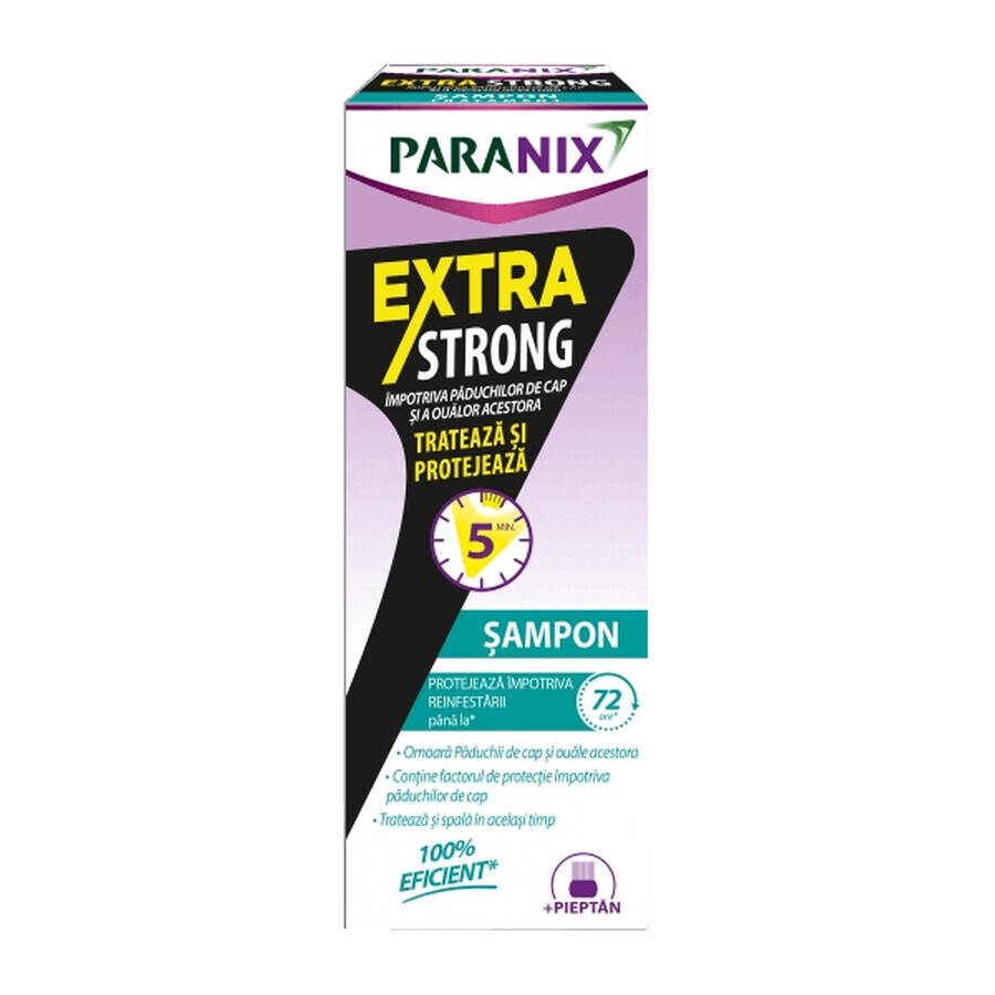 Shampoo antipidocchi Paranix Extra Strong con pettine incluso, 200 ml, Perrigo