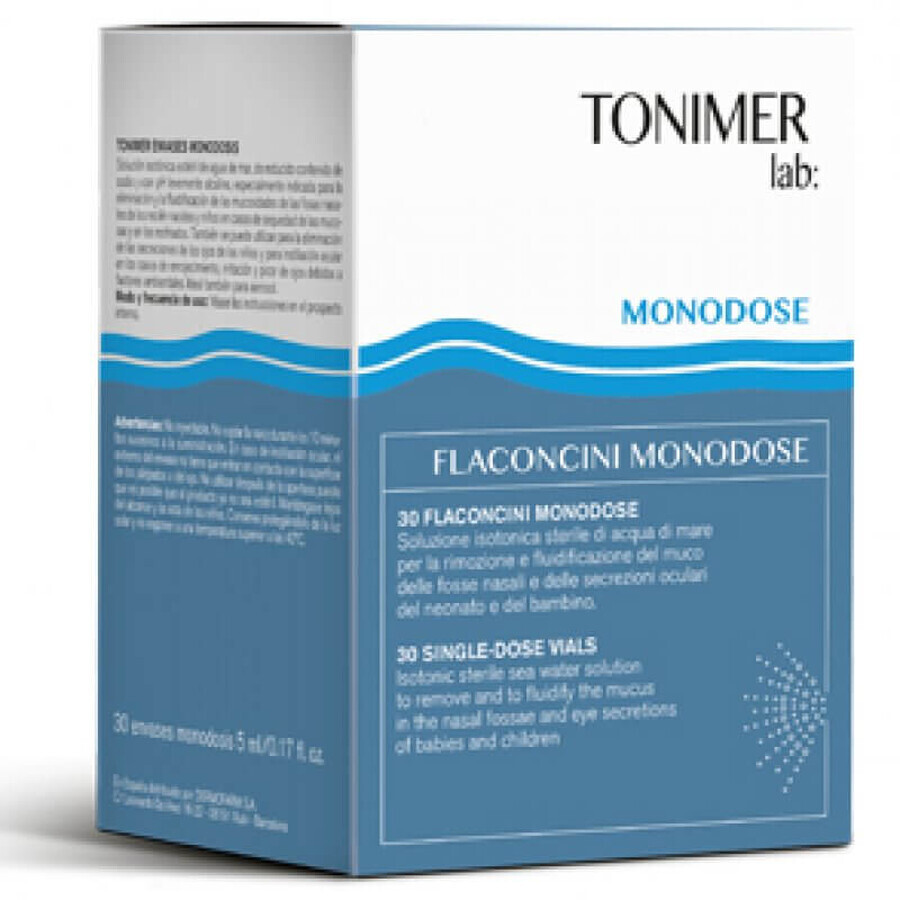 Eau de mer, solution isotonique stérile, 30 flacons x 5 ml, Tonimer