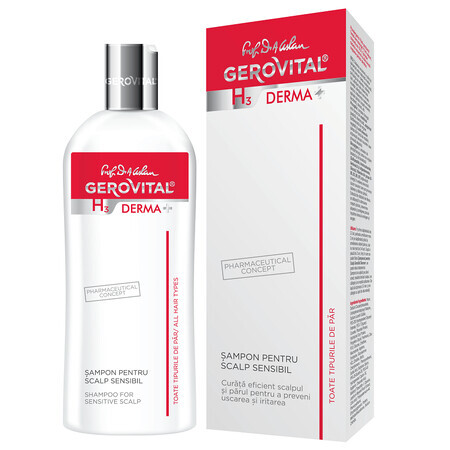 Shampooing pour cuir chevelu sensible Gerovital H3 Derma+, 200 ml, Farmec