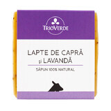 Sapone naturale al latte di capra e lavanda, 110 g, Green Trio