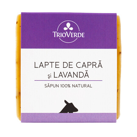 Savon naturel au lait de chèvre et à la lavande, 110 g, Trio Verde