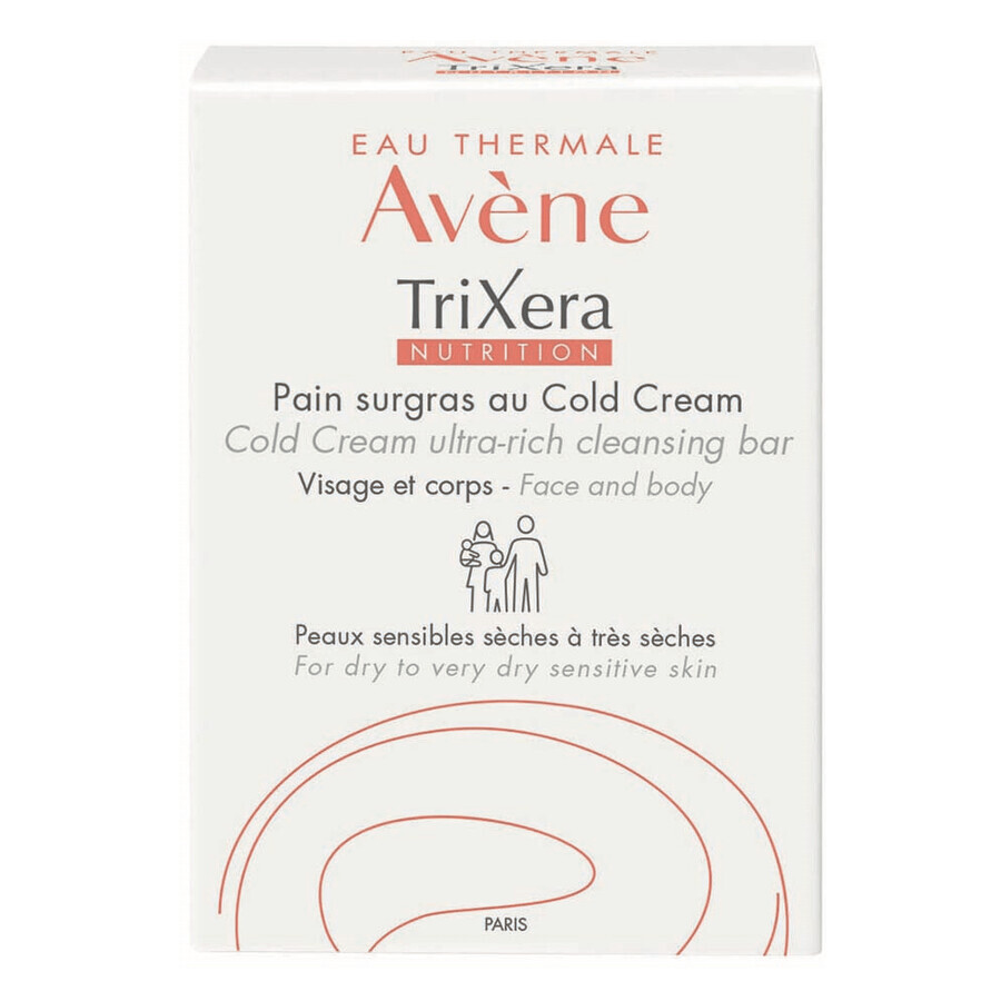 Savon hydratant pour peaux sensibles et sèches Trixera Nutrition, 100 g, Avène