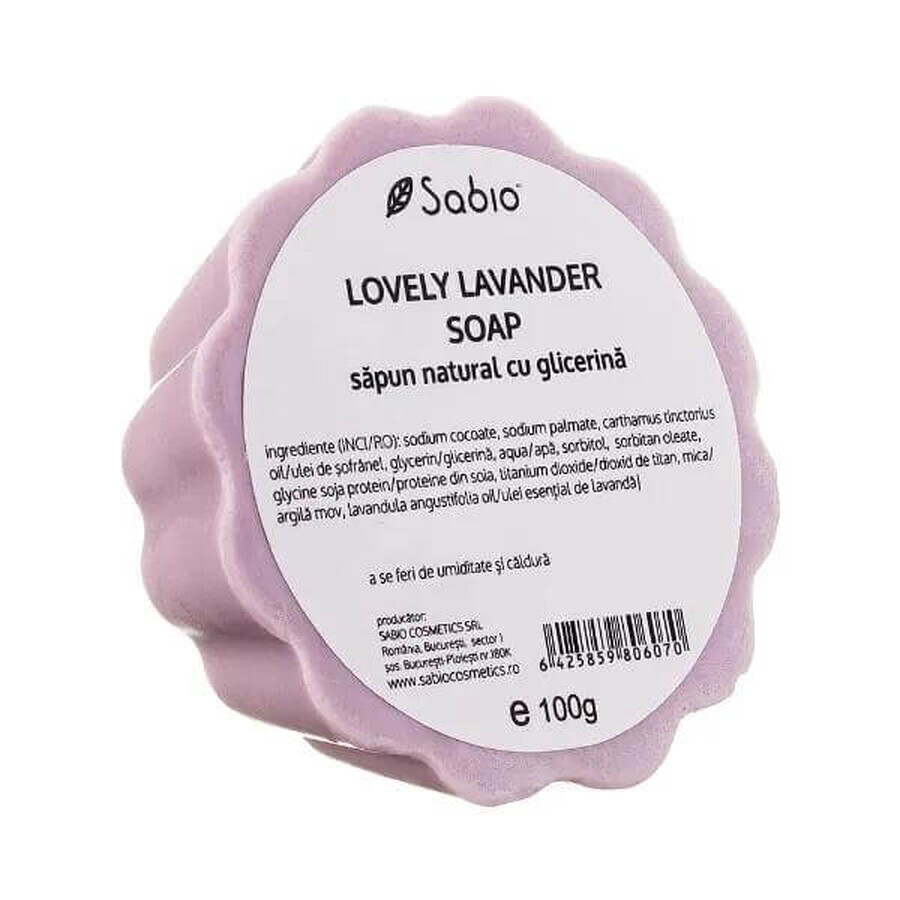 Lovely Lavender Natural Glycerine Soap, 100 g, Sabio