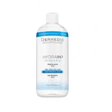Acqua micellare H2O Hydrain3 Hyaluro, 500 ml, Dermedic