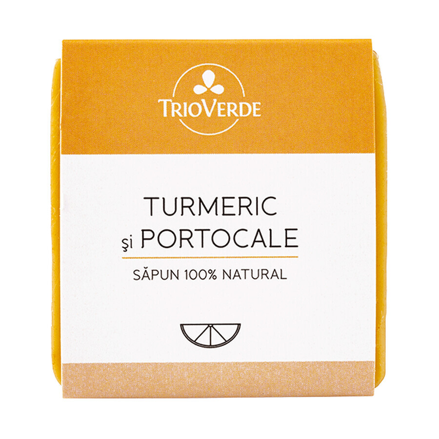 Sapun natural cu turmenic si portocale, 110 g, Trio Verde