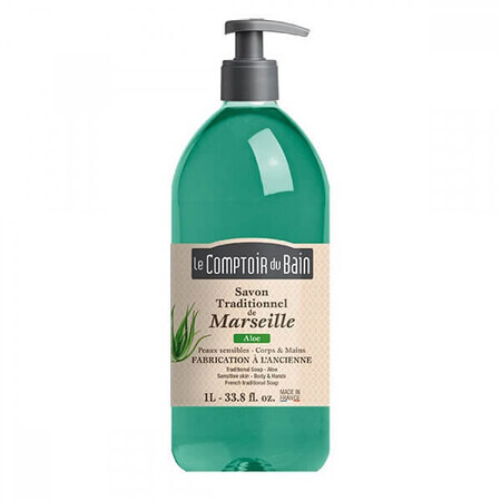 Traditionelle Marseiller Seife mit Aloe-Duft, 1000 ml, Le Comptoir du Bain