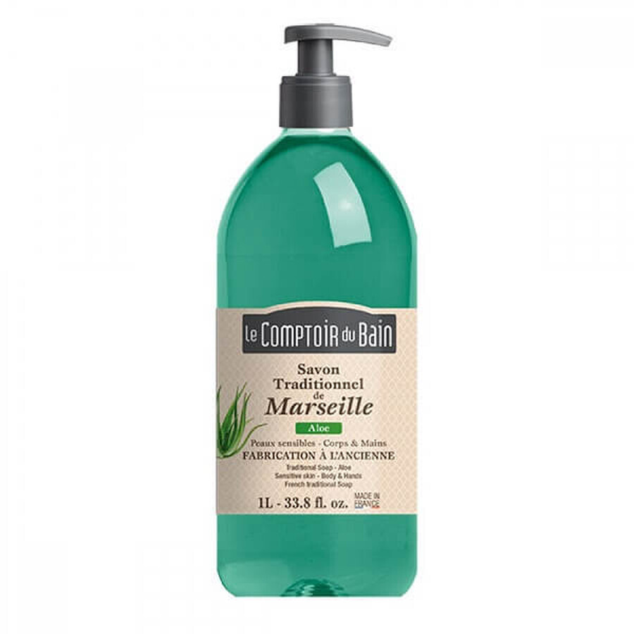 Sapone tradizionale di Marsiglia al profumo di Aloe, 1000 ml, Le Comptoir du Bain