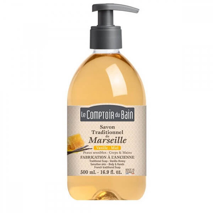 Sapun traditional de Marsilia cu parfum de Vanilie-Miere, 500 ml, Le Comptoir du Bain