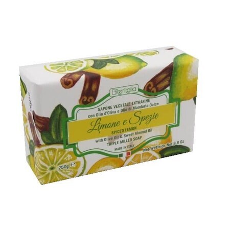 Savon végétal au citron et aux épices, 200 g, Iteritalia