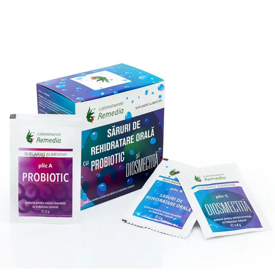 Sels de réhydratation avec probiotique, 20 sachets, Remedia