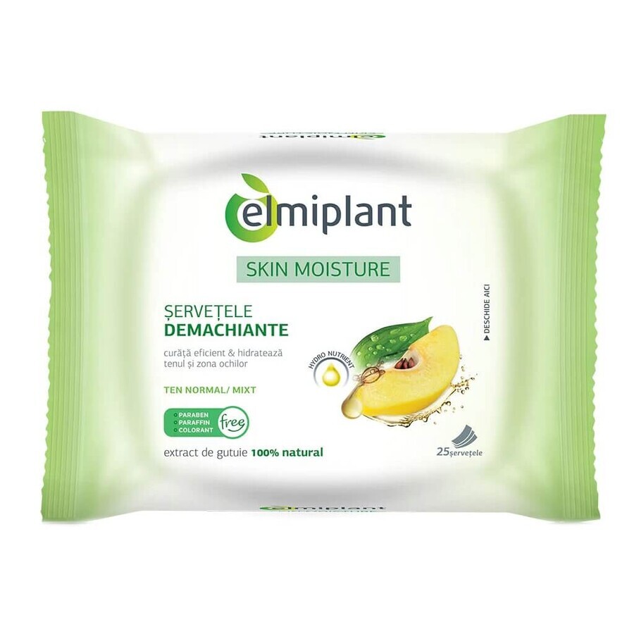 Salviette detergenti per pelli normali e miste Skin Moisture, 25 pezzi, Elmiplant