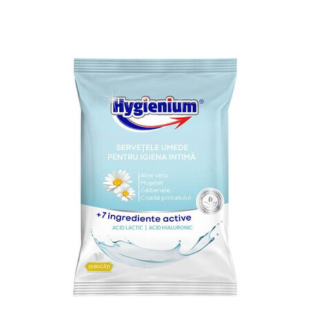 Lingettes humides pour l'hygiène intime, 20 pièces, Hygienium