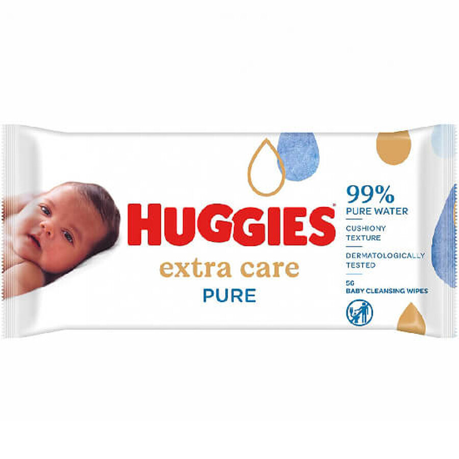 Huggies Pure Extra Care Salviettine, 56 salviette