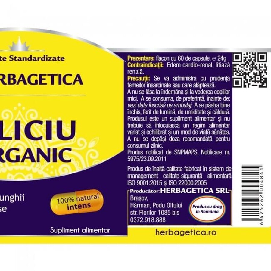 Silicio organico, 60 capsule, Herbagetica