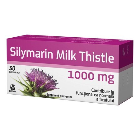 Chardon Marie Silymarine 1000mg, 30 capsules, Biofarm