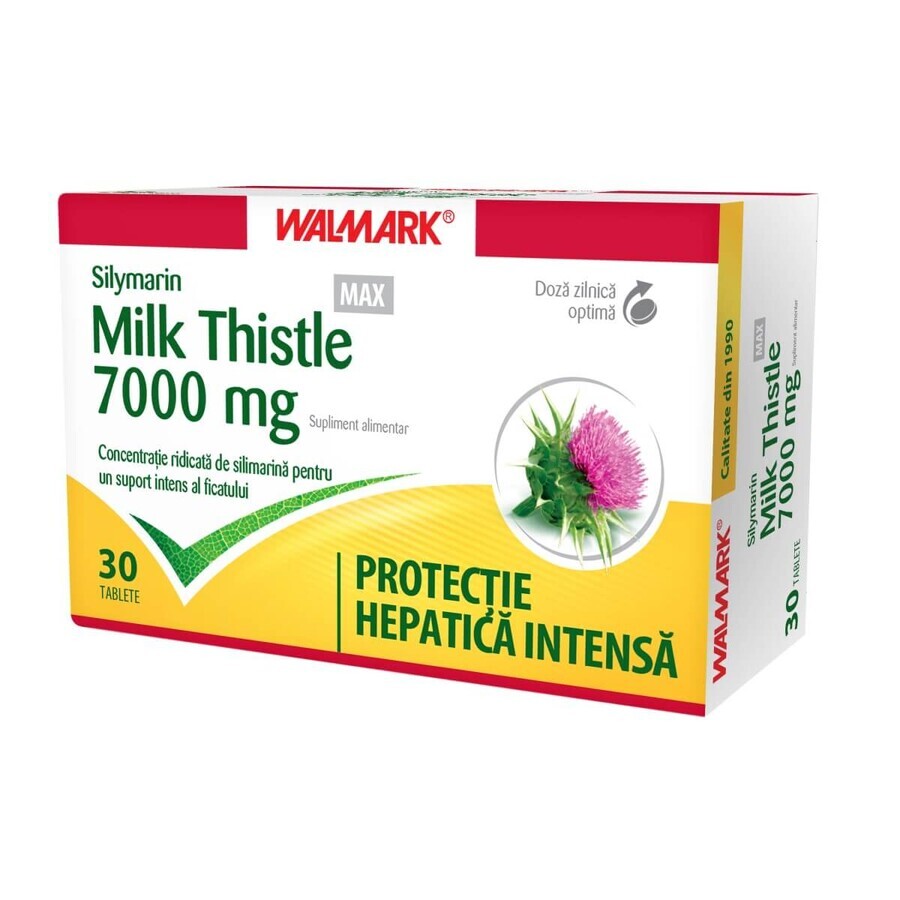 Silymarin Milk Thistle MAX 7000 mg, 30 comprimés pelliculés, Walmark