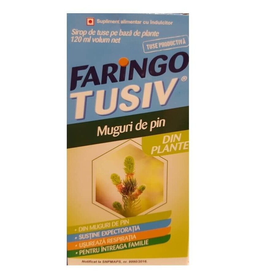 Sirop contre la toux avec des bourgeons de pin, Faringo Tusiv, 120 ml, Therapy