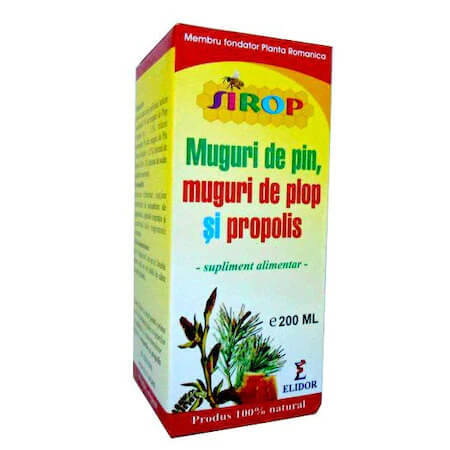Sirop de bourgeons de pin et de propolis, 200 ml, Elidor