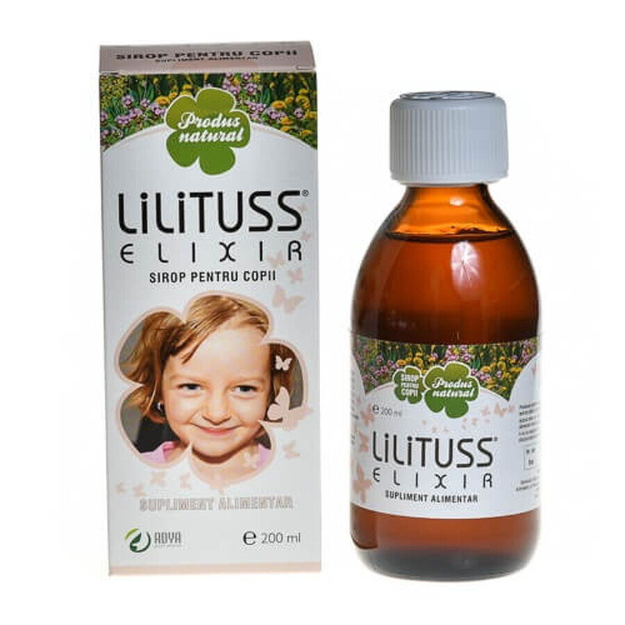 Sciroppo per bambini Lilituss Elixir, 200 ml, Adya