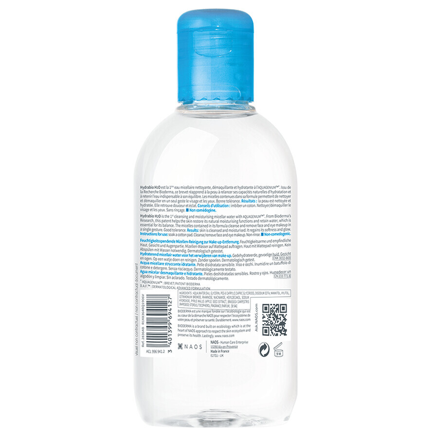 BIODERMA Hydrabio H2O Soluzione Micellare Detergente Struccante 250 ml
