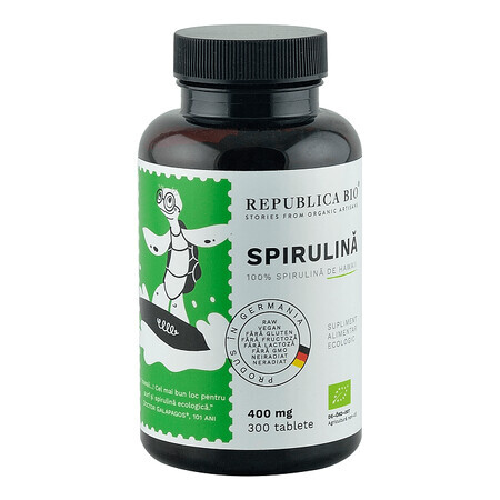 Spiruline 400 mg, 300 comprimés, Republica Bio