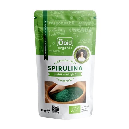 Spiruline biologique en poudre, 250 g, Obio